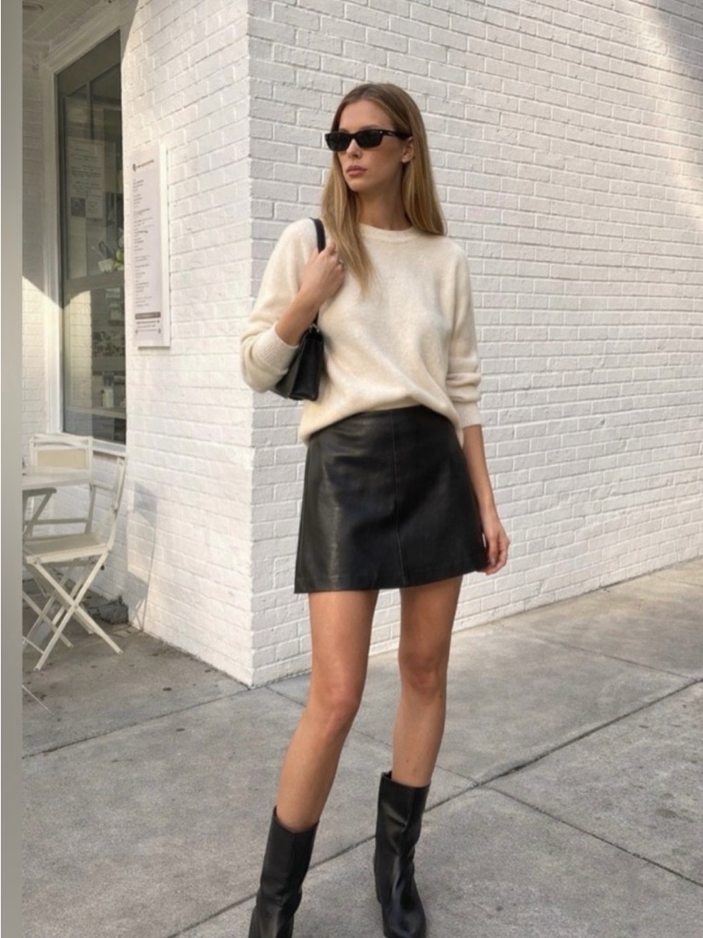 Jcrew Black faux Leather Skirt